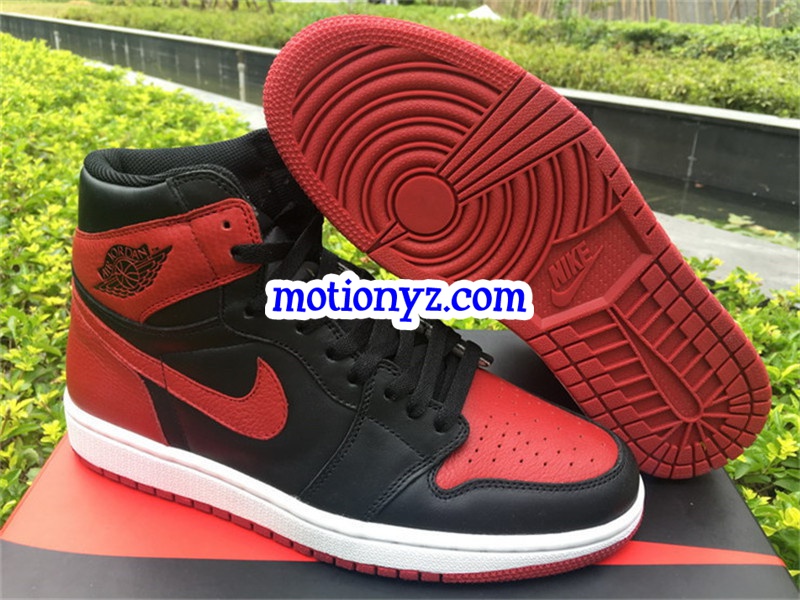 Tumbled Leather Air Jordan 1 OG High Banned 2017